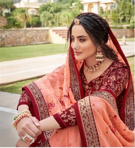 Bridal Punjabi Suits With Heavy Peach Colour Dupatta