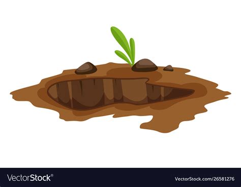 A Big Hole Ground Ground Works Royalty Free Vector Image