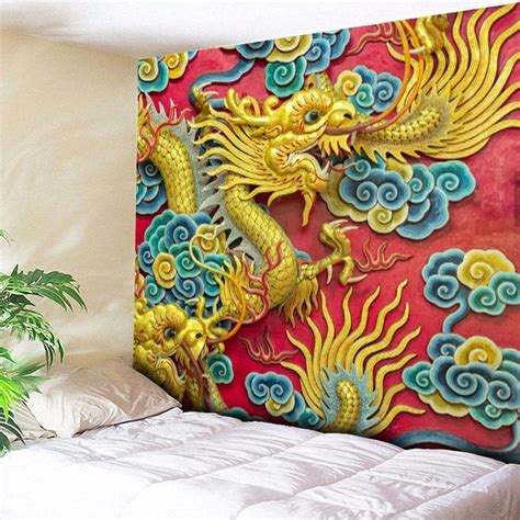 Chinese Dragon Print Wall Hanging Tapestry Printed Tapestries