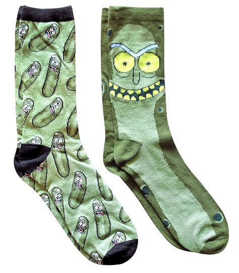 Rick And Morty Pickle Rick Casual Crew Socks 2 Pack 6 12 Walmart