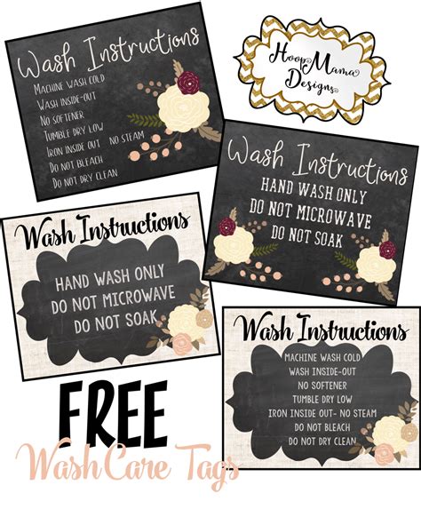 Free Care Instruction Tags | Care instructions tag, Htv care instructions printable, Care ...