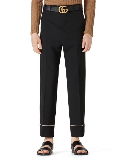 Gucci Stretch Wool Twill Pants In Black For Men Lyst