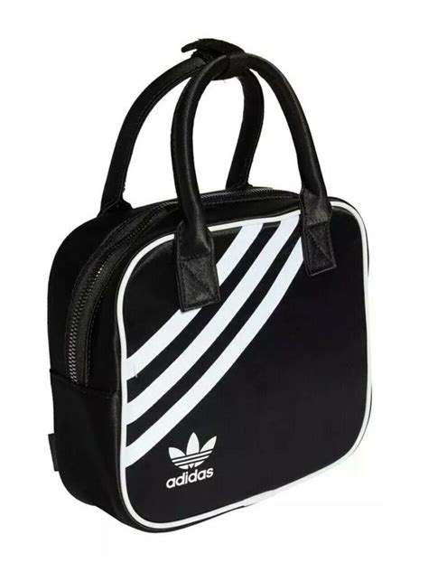 Adidas Originals Satiny Bag Backpack Handbag Purse Black White 3