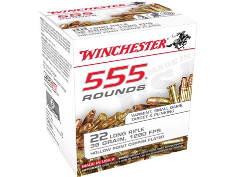 Winchester Ammo 22 Long Rifle 36 Grain Plated Lead Hollow