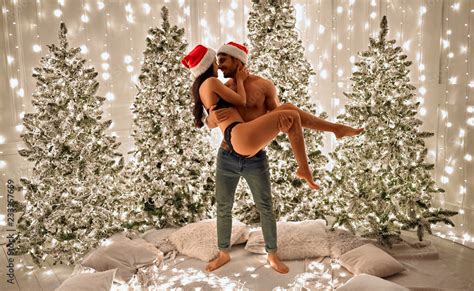 Sexy Couple Celebrating Christmas Photos Adobe Stock