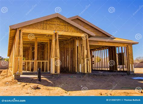 Brand New Home Under Construction On Large Lot Stock Image Image Of