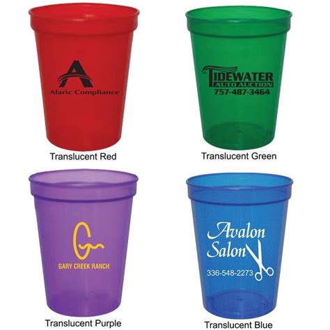 Custom 16oz Translucent Stadium Cups Personalized Stadium Cups