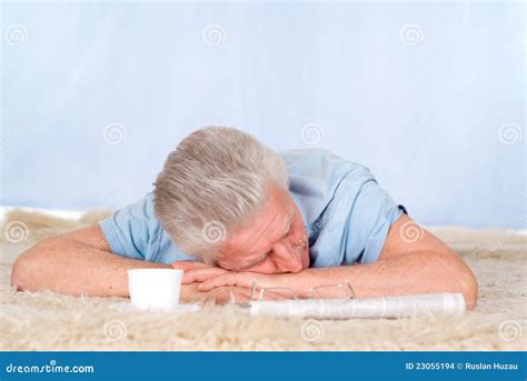 Tired Old Man Stock Photo Image Of White Elderly Comfort 23055194