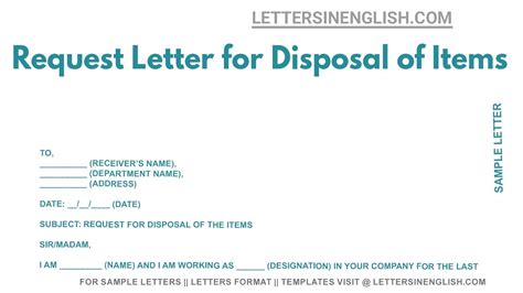 Request Letter For Disposal Of Items Sample Letter Requesting To