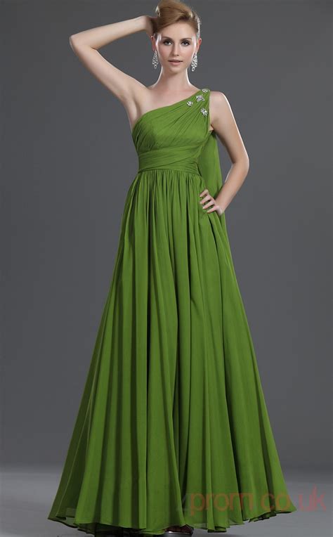 Lime Green 100d Chiffon A Line Off The Shoulder Floor Length Prom Dress