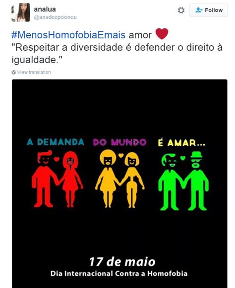 En 1990, la asamblea general de la organización mundial de la salud (oms) eliminó la homosexualidad del listado internacional de enfermedades mentales. 17 de Maio - Dia Nacional de Combate à Homofobia - Daniel ...