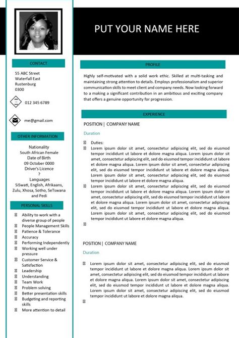 Jobs website, glassdoor, has released a new report looking at the perfect cv. CV Template south africa 2019 Word - Download this CV template Today