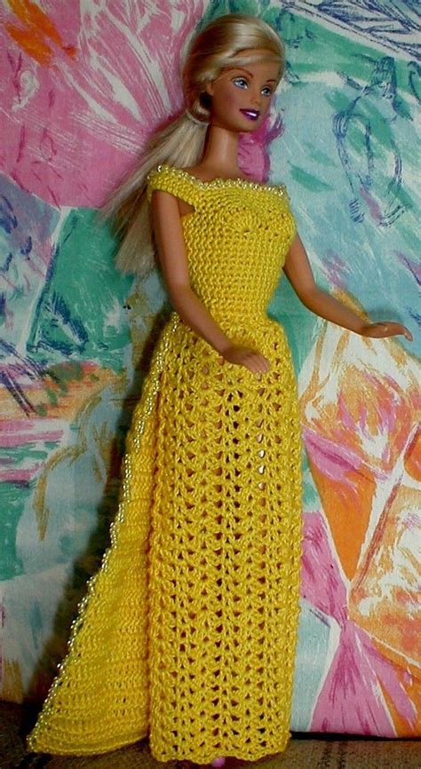 Free Crochet Pattern For Dress With Beads Barbie Clothes Patterns