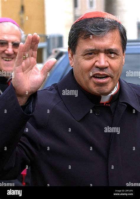 Cardinal Norberto Rivera Carrera From Mexico Waves After Attending A