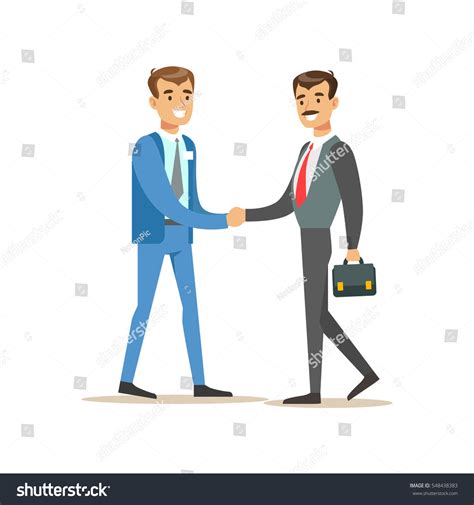 Bank Manager Meeting Handshaking Important Client Stock Vector Royalty