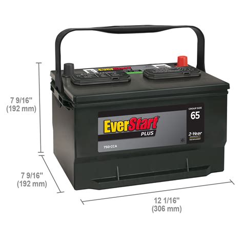 EverStart Plus Lead Acid Automotive Battery Group Size 65 12 Volt 750