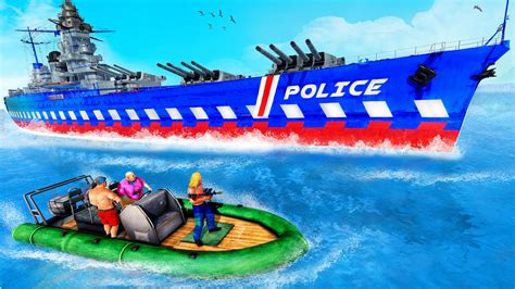 Police Speed Boat Crime Shooting Game City Mafia Gangster Chase