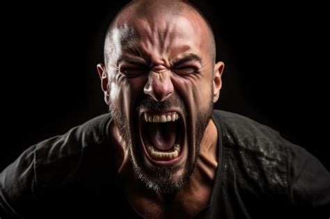 Premium Ai Image Angry Man Screaming With Rage Face Of Furious Guy