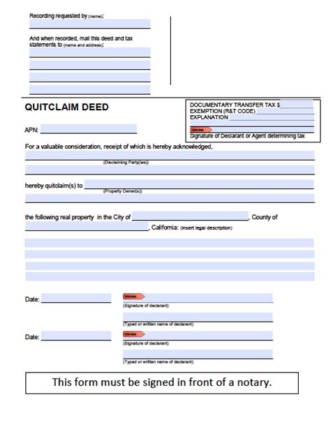 California Quit Claim Deed Form Fillable Fill Out And Sign Printable