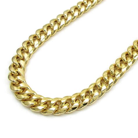 7mm 10k Yellow Gold Miami Cuban Link Chain Necklace Jawa Jewelers