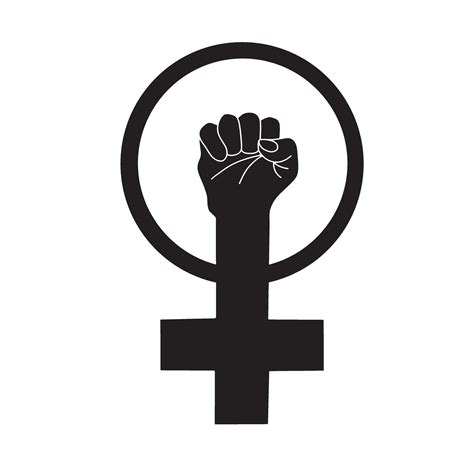Symbol Of Feminism Fist Raised Up Girl Power Logo For The Feminist Movement Vector