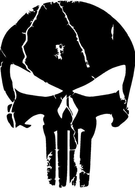 Distressed Punisher Skull Premium Vinyl Decal Punisher Punisherskull