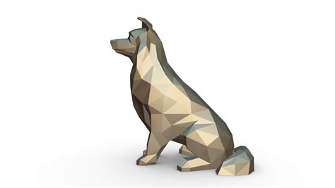 Low Poly Border Collie 3d Print Model By Lowpolyprint