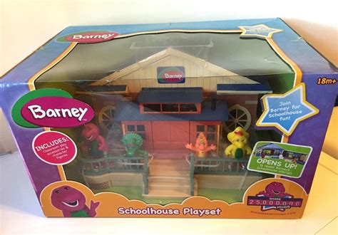 New Barney Deluxe Schoolhouse Playset Pbs Figures School Toy Set Purple