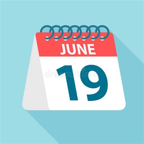 June 19 Day On The Calendar Stock Vector Illustration Of Schedule