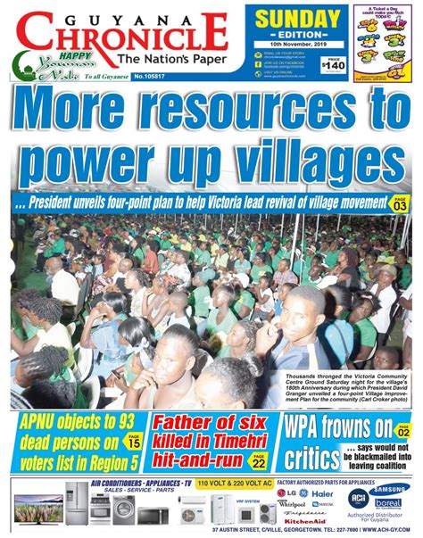 Guyana Chronicle Epaper 11 10 2019 By Guyana Chronicle E