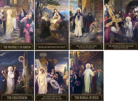 The Seven Sorrows Of Mary Indoor Outdoor Aluminum Prints Set Of 7
