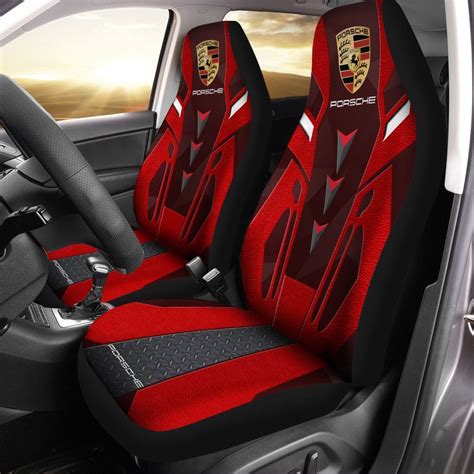 Porsche Car Seat Cover Set Of 2 Ver 1 Red Fashionspicex Shop