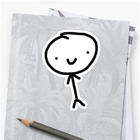 Happy Stickman Stickers By Memeej Redbubble