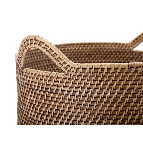 Kouboo Laguna Round Rattan Storage Basket With Ear Handles And Reviews