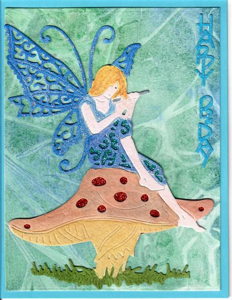 Birthday A2 Fairy On Mushroom Friends Of The Library Birthday Cards
