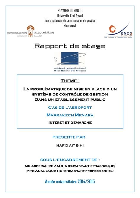Rapport De Stage Office National Des Aéroport