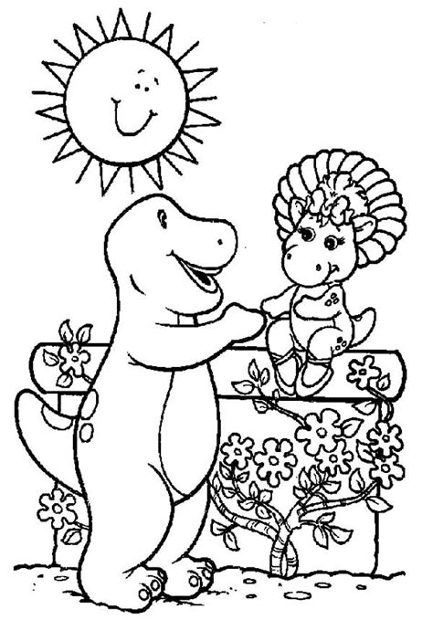 After all, what kid has not watched barney at some point in his life? Barney and Baby Bop at the Flower Garden Coloring Pages ...