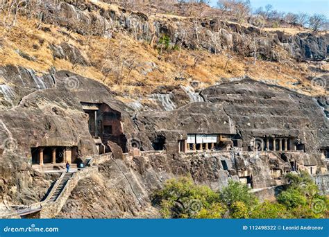 View Of The Ajanta Caves Unesco World Heritage Site In Maharashtra