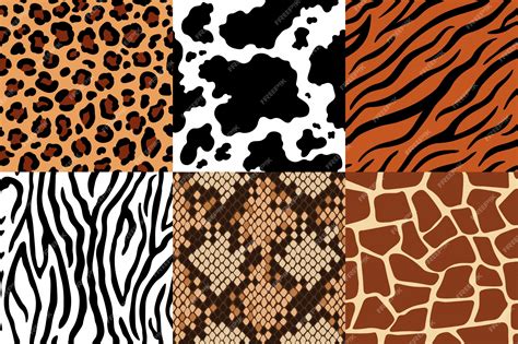 Premium Vector Animal Skins Pattern Leopard Leather Fabric Zebra