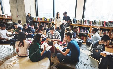 Students Reading Books In University Library — Stock Photo © Rawpixel