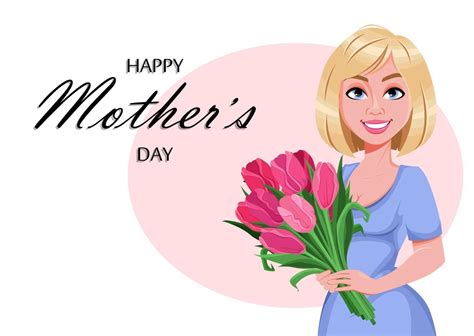Happy Mothers Day Greeting Card Beautiful Woman 2289139 Vector Art At Vecteezy