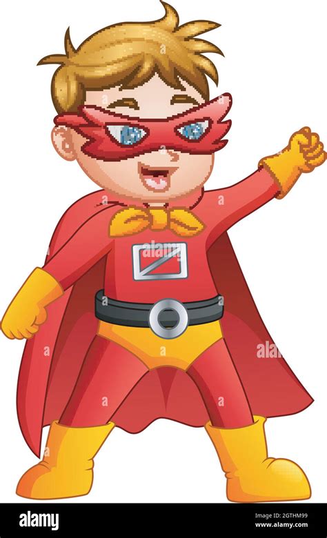 Cartoon Superhero Boy Posing Illustration Stock Vector Image And Art Alamy