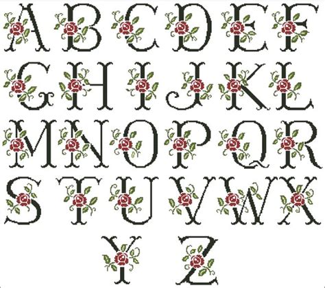 Alphabet Roses Pinoystitch