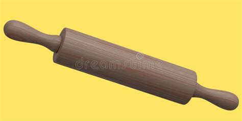 Wooden Rolling Pin Isolated On Yellow Background Stock Illustration Illustration Of Tool