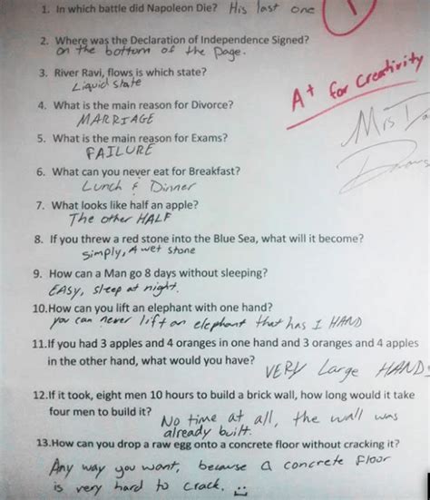 50 Of The Most Clever And Hilarious Answers Students Have Given On