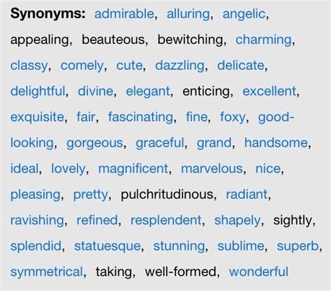 Beautiful Synonyms Beautiful Synonyms