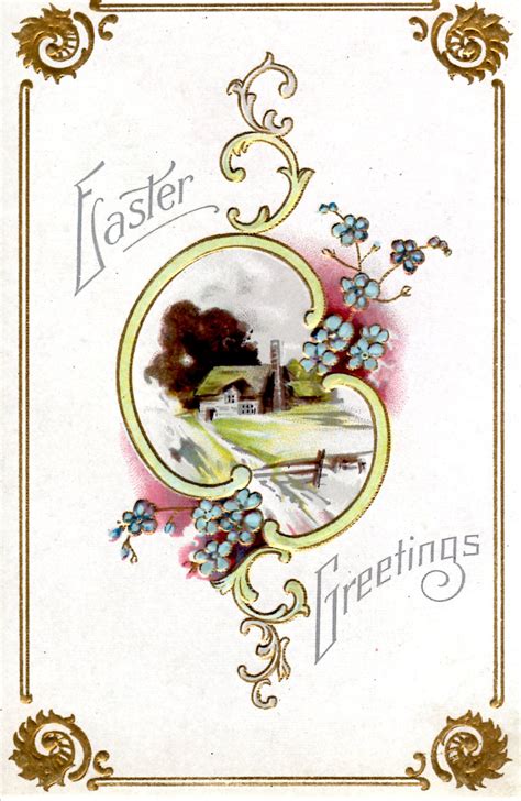 Easter Greetings Antique Postcard Vintage Crafts And More