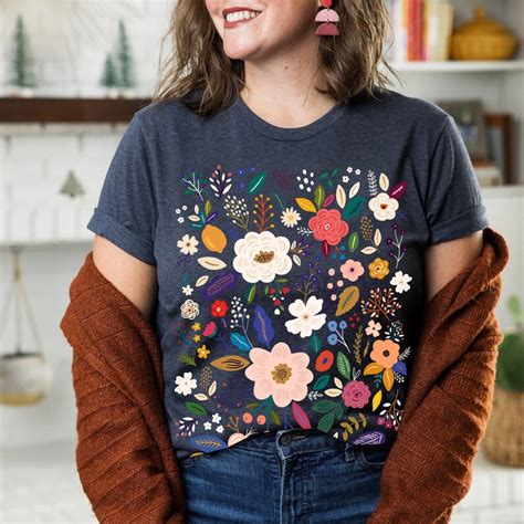 Wildflower Tshirt Wild Flowers Shirt Floral Tshirt Flower Etsy