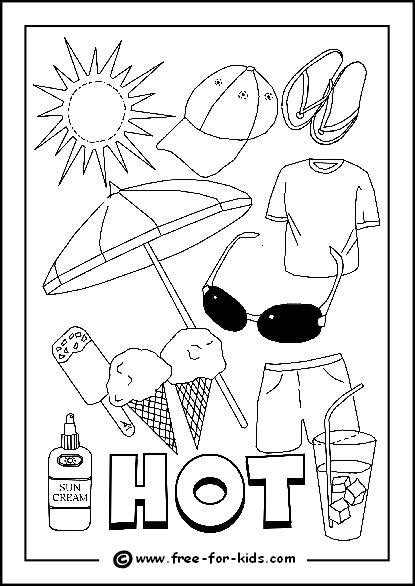 Weather Colouring Pictures for Children | Coloring pictures for kids, Summer preschool, Summer