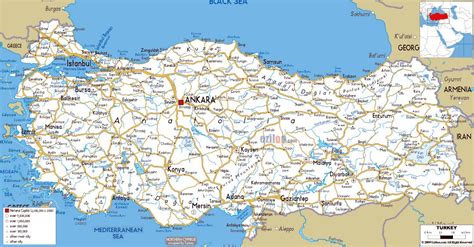 Large Road Map Of Turkey With Cities And Airports Turkey Asia
